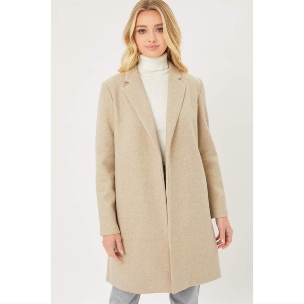 Oatmeal Long Line Coat - Picture 4 of 4